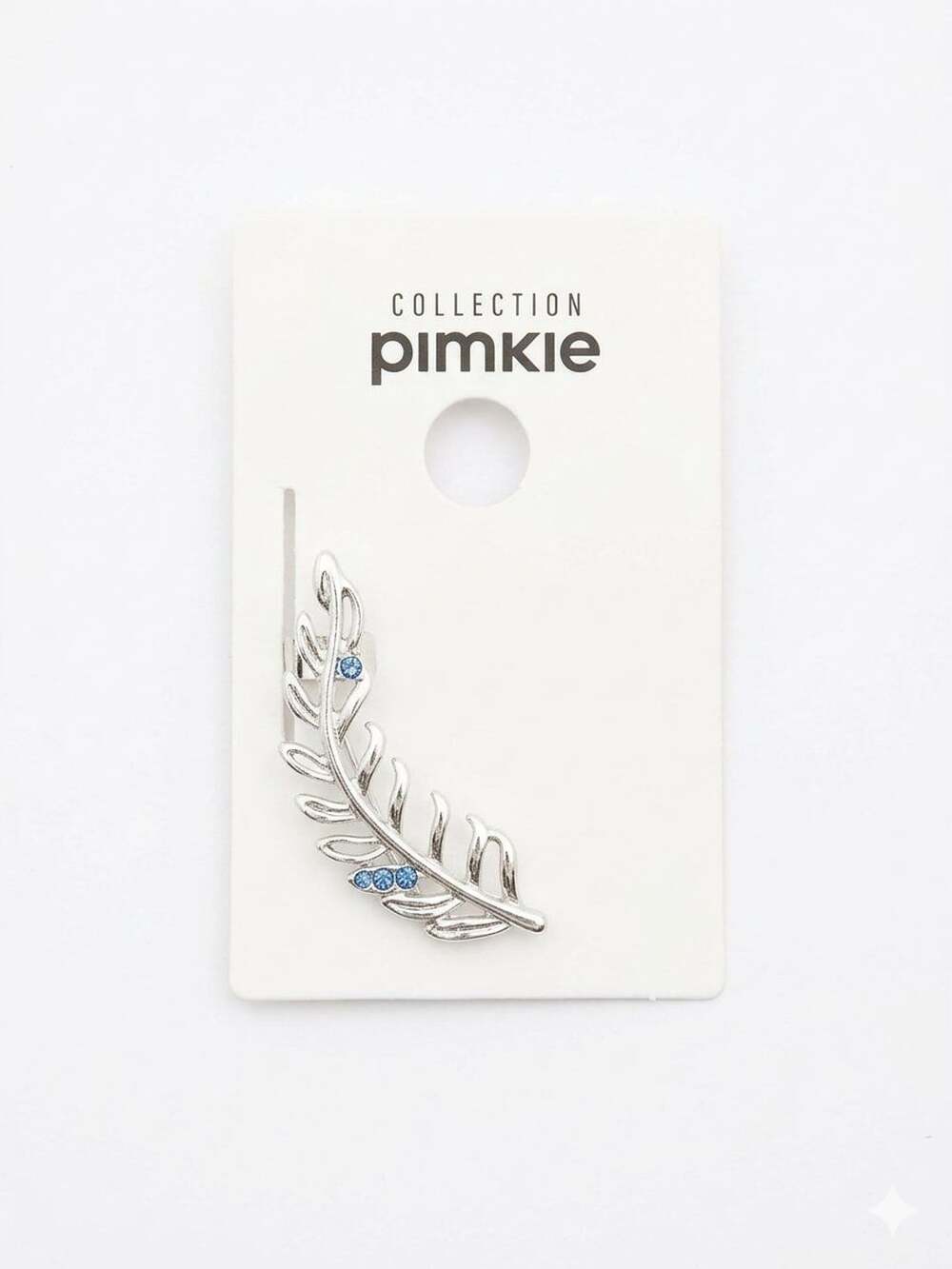 Pimkie Silver Tone Blue Crystal Leaf Ear Cuff Climber Earring